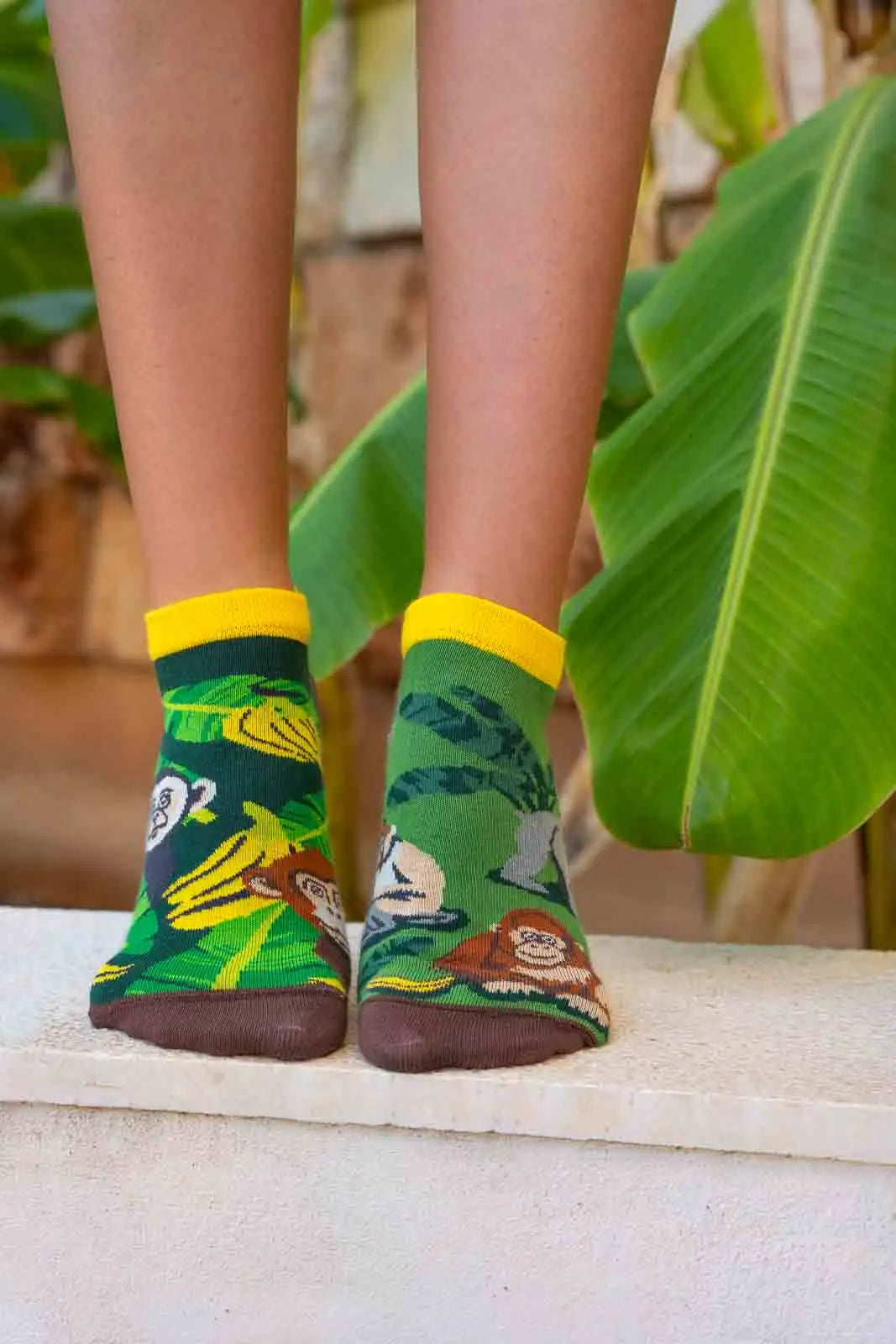 Sneakersocken, Affen Sneakersocken, bunte Sneakersocken, Sneakersocken mit Motiven.