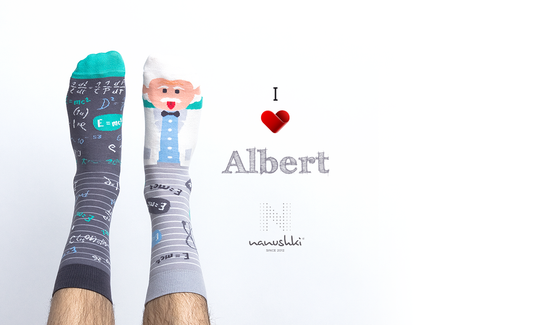 Albert Einstein Socken, Motivsocken oder weitere Themensocken auf Sockeläuft.de