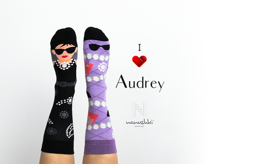 Audrey Hepburn Socken, Socken mit Berühmtheiten und weitere Motivsocken auf Sockeläuft.de