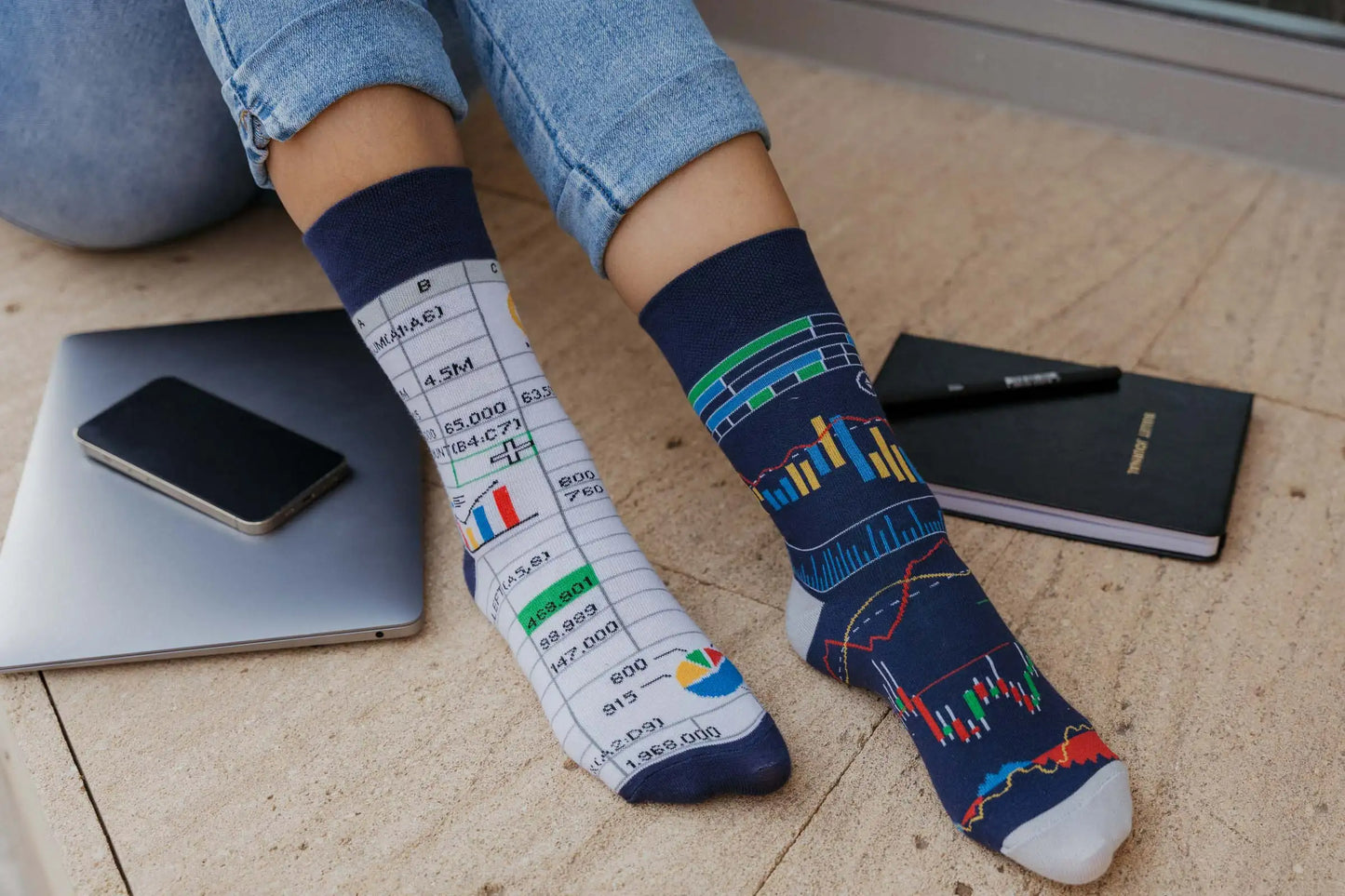 Börsen Socken, Motivsocken, bunte Socken, Geschenkidee für Aktionär.