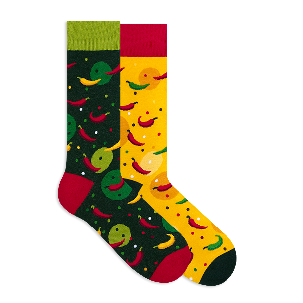 Chilli Socken, Food Socken, Themensocken, Motivsocken, Geschenkidee für Koch und Köchin