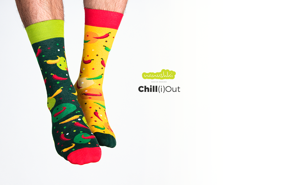 Chilli Socken, Food Socken, Themensocken, Motivsocken, Geschenkidee für Koch und Köchin