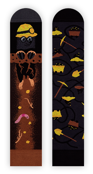 Maulwurf Socken, Socken mit Tiermotiven, Themensocken, Motivsocken, Geschenkidee für Garten und Landschaftsbauer