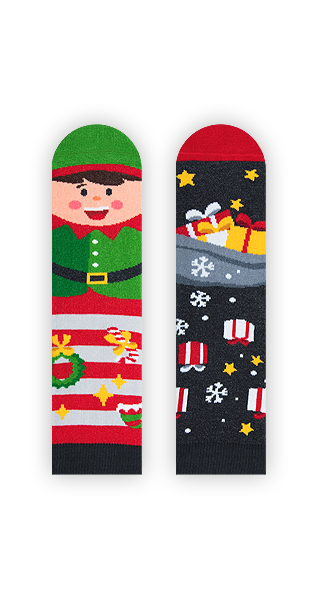 Elfen Socken, Weihnachtssocken für Kinder, Motivsocken für Kinder.