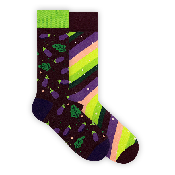 Aubergine Socken, Food Socken und weitere Motivsocken auf Sockeläuft.de