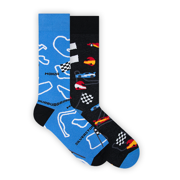 Rennfahrer Socken, Formel 1 Socken, Motivsocken, Themensocken, Geschenkidee für Rennfahrer.