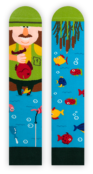 Angler Socken, Fischer Socken, Motivsocken oder weitere Themensocken auf Sockeläuft.de