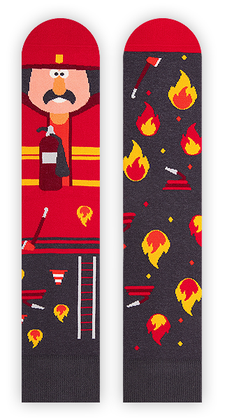 Feuerwehrmann Socken, Feuerwehr Socken, Themensocken, Berufssocken, Motivsocken, Geschenkidee für Feuerwehrmann.