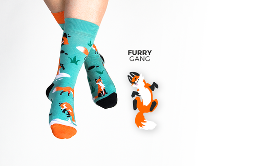 Fuchs Socken, Socken mit Tiermotiven, Themensocken, Motivsocken, Geschenk für Tierpflegerin oder Tierärztin.