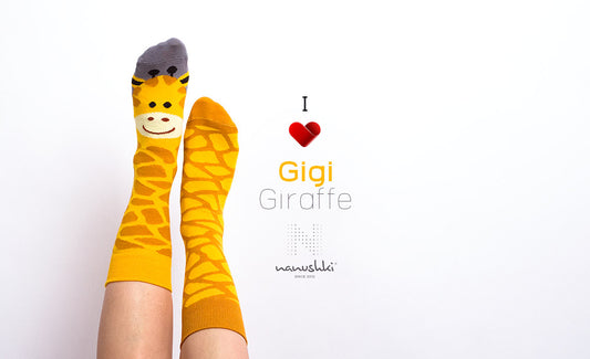 Giraffen Socken, Socken mit Tiermotiven, Themensocken, Motivsocken, Geschenkidee für die Freundin.