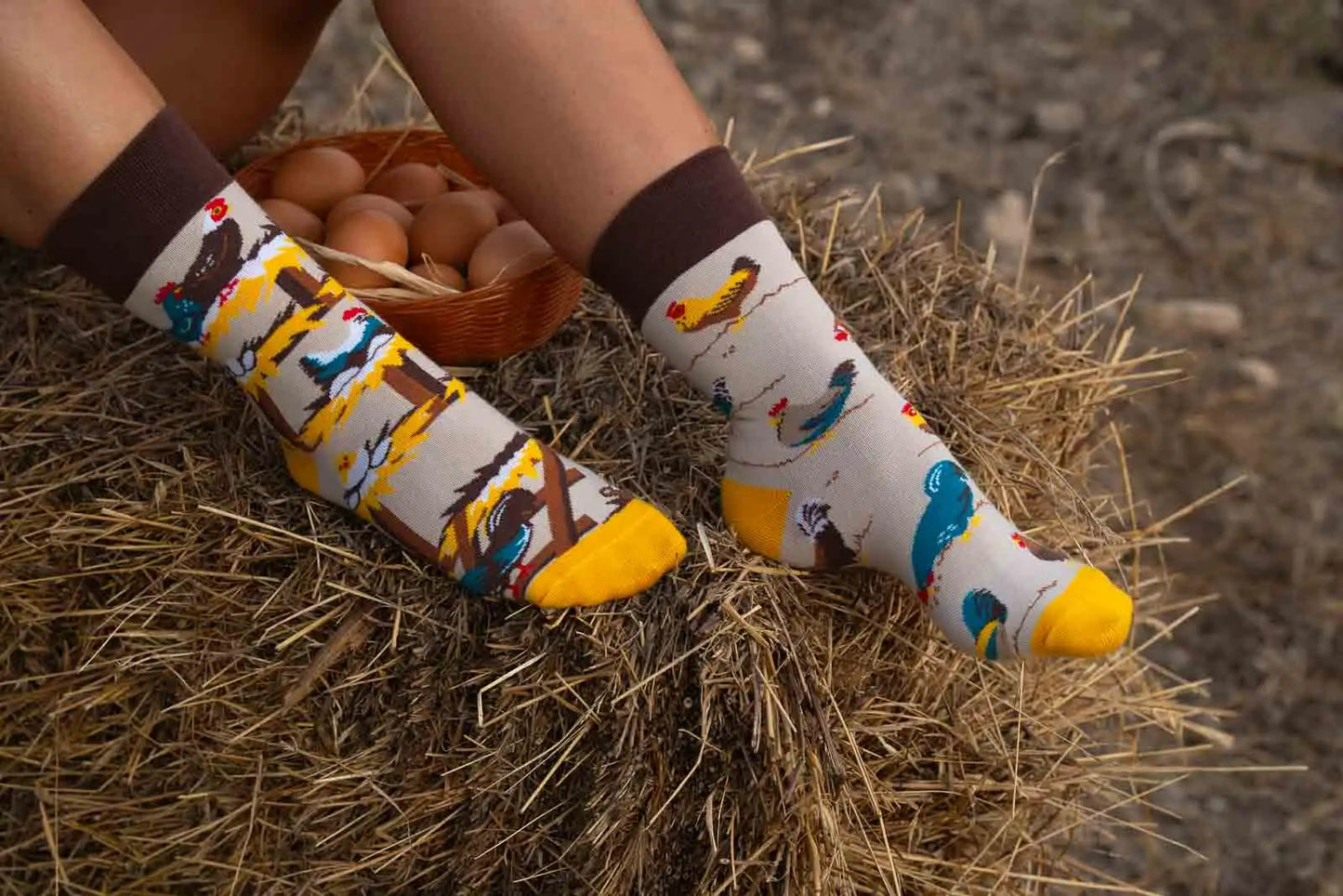 Hühner Socken, Motivsocken, bunte Socken, Geschenkidee für Landwirt