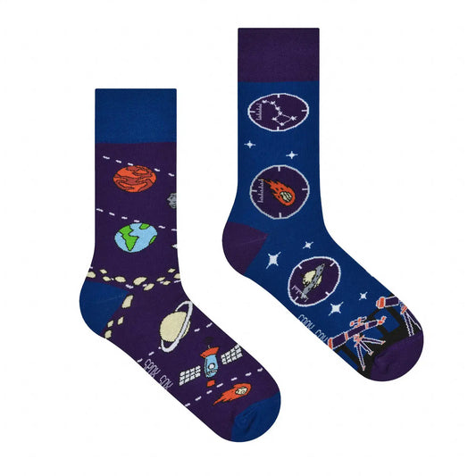Weltraum Socken, Motivsocken, bunte Socken, Geschenkidee für Astrologie Professor.