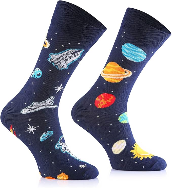 Weltraum Socken, Astronauten Socken, Motivsocken, Themensocken, Geschenkidee für Astrologen
