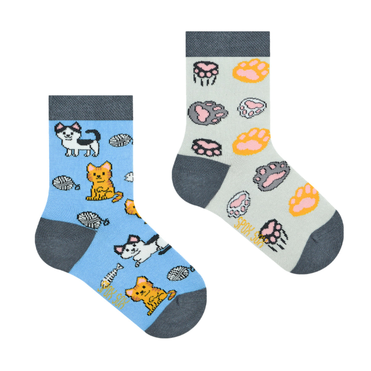 Katzen Kindersocken, Motivsocken für Kinder, Geschenkidee für Jungs und Mädchen.