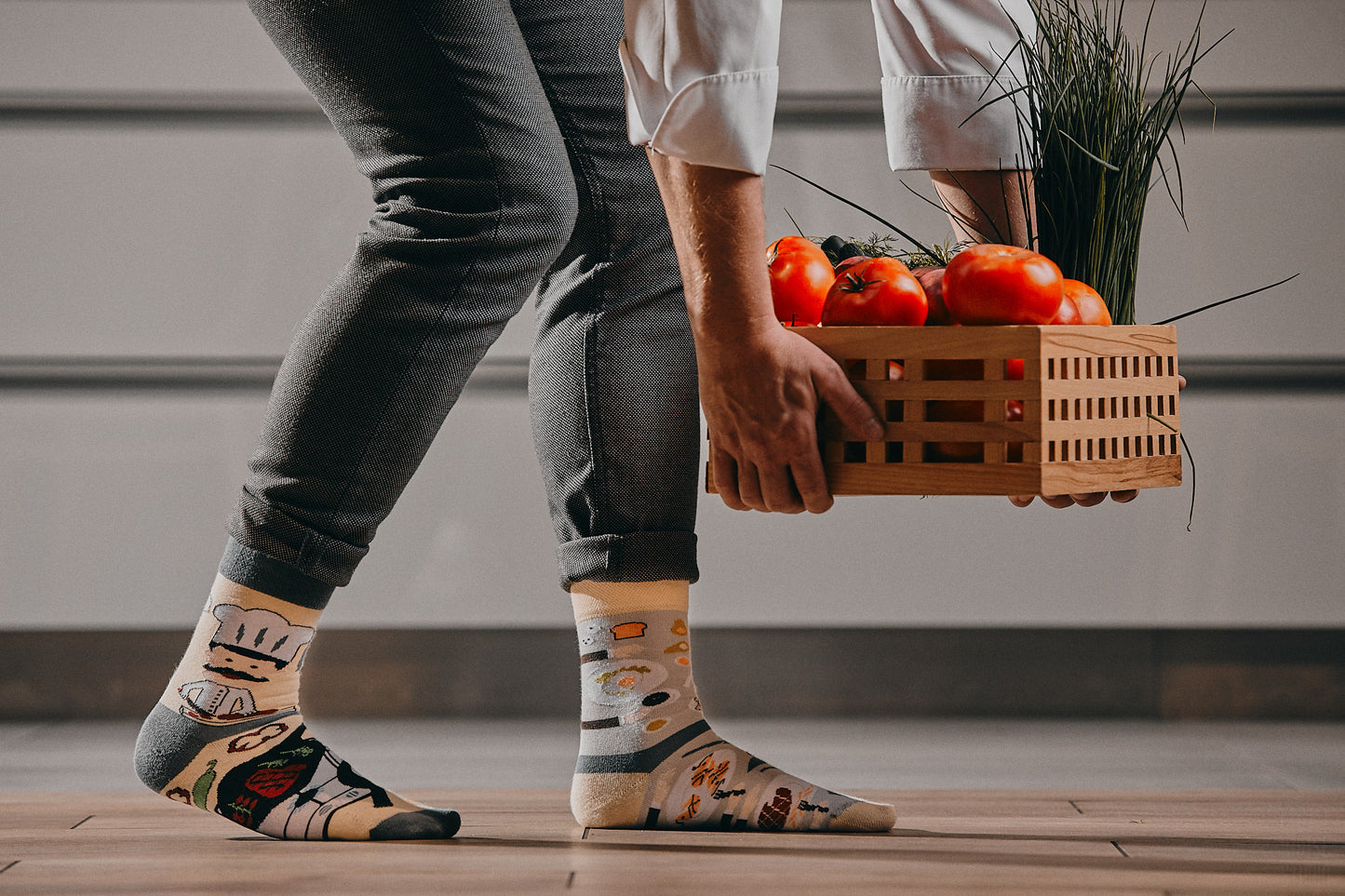 Koch Socken, Küchenchef Socken, Motivsocken, bunte Socken, Geschenkidee für Küchenchef.