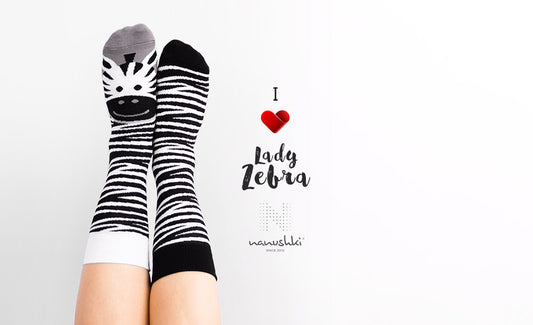 Zebra Socken, Socken mit Tiermotiven, Themensocken, Motivsocken, Geschenkidee für die Freundin.