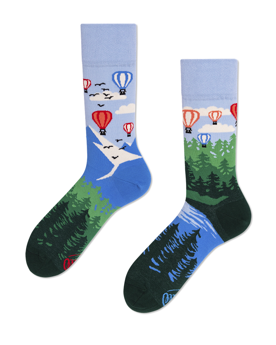Ballonfahrer Socken, Heißluftballon Socken, Motivsocken, Themensocken, Geschenkidee für Ballonfahrer.