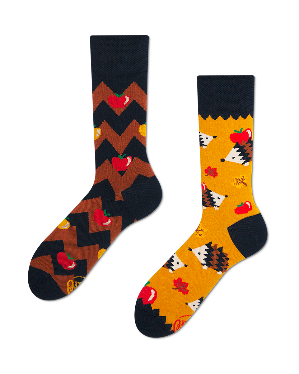 Igel Socken, Apfel Socken, Socken mit Tiermotiven, Motivsocken, Themensocken, Geschenkidee für Tierpflegerin.