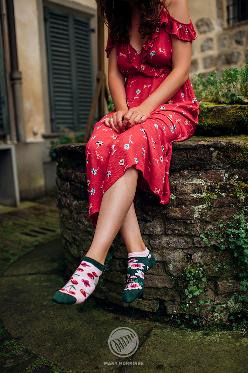 Sneakersocken, Kirsch Sneakersocken, bunte Sneakersocken, Sneakersocken mit Motiven.