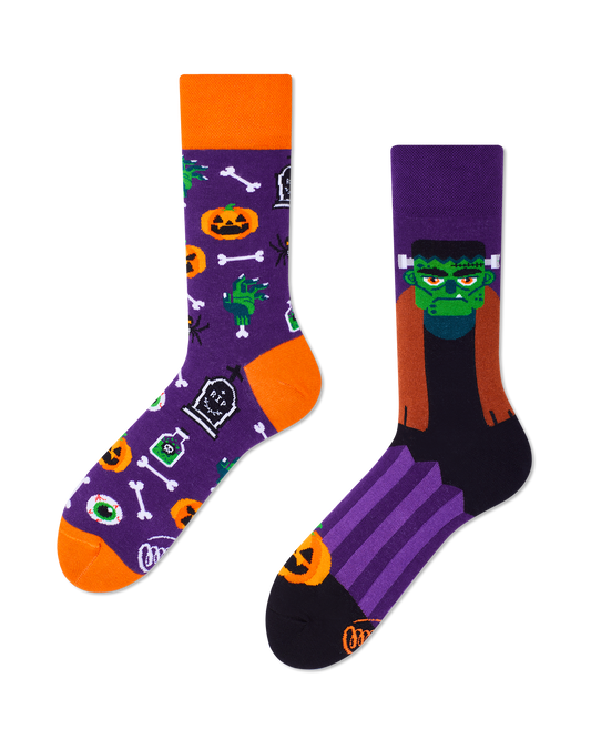 Frankenstein Socken, Halloween Socken, Monster Socken, Motivsocken, Themensocken, Geschenkidee für Halloween.