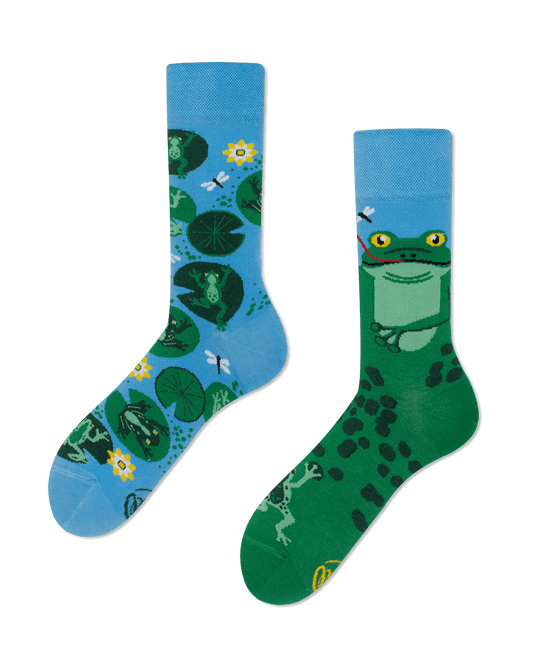 Frosch Socken, Socken mit Tiermotiven, Motivsocken auf Sockeläuft.de