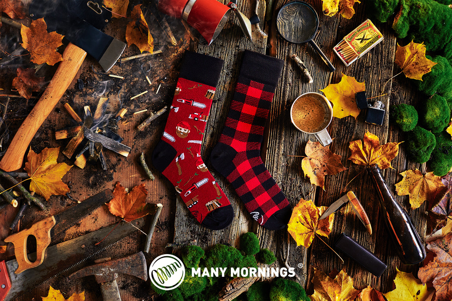 Holzfäller Socken, Tischler Socken, Motivsocken, Themensocken, Geschenkidee für Handwerker.