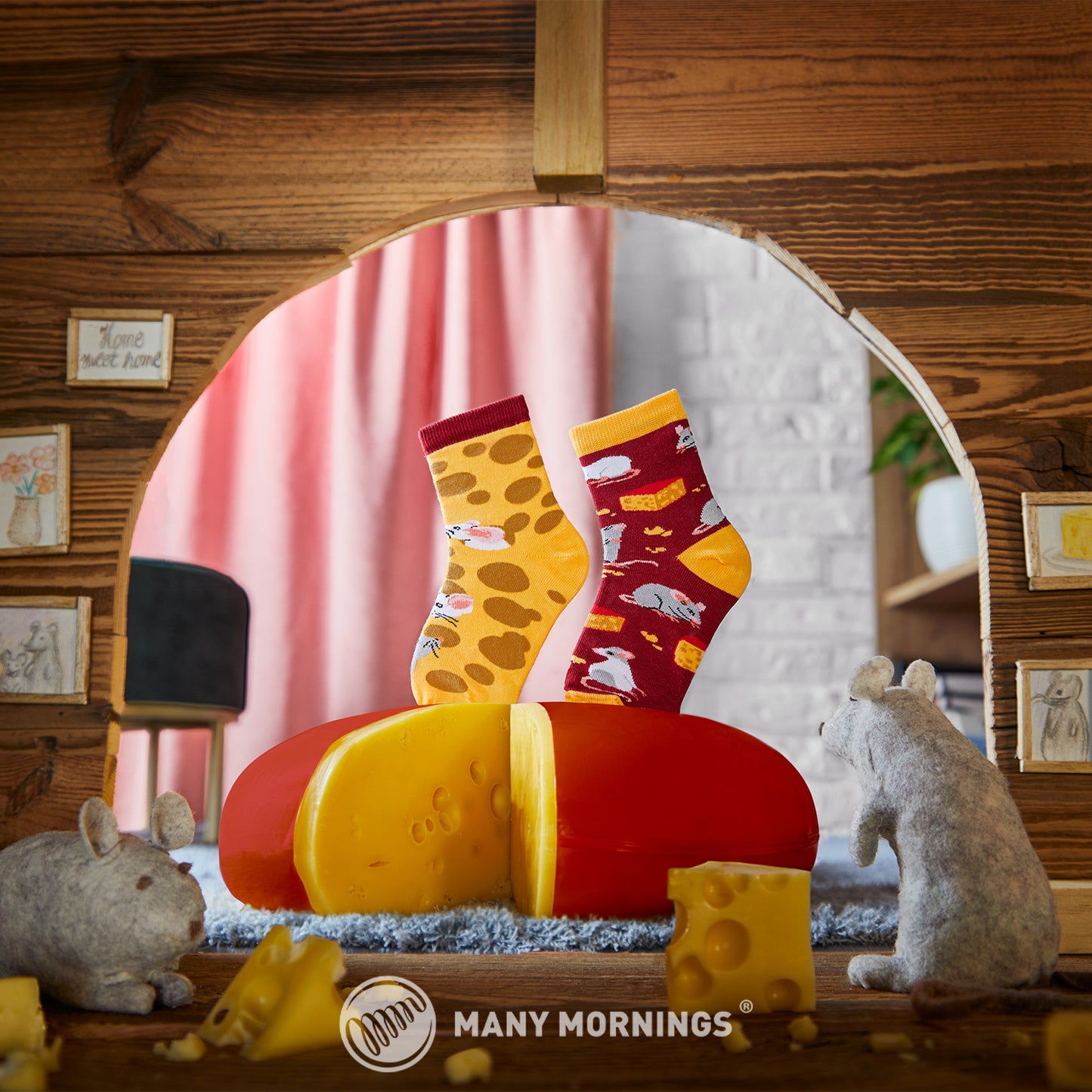 Maus Kindersocken, Motivsocken für Kinder, Geschenkidee für Jungs und Mädchen.