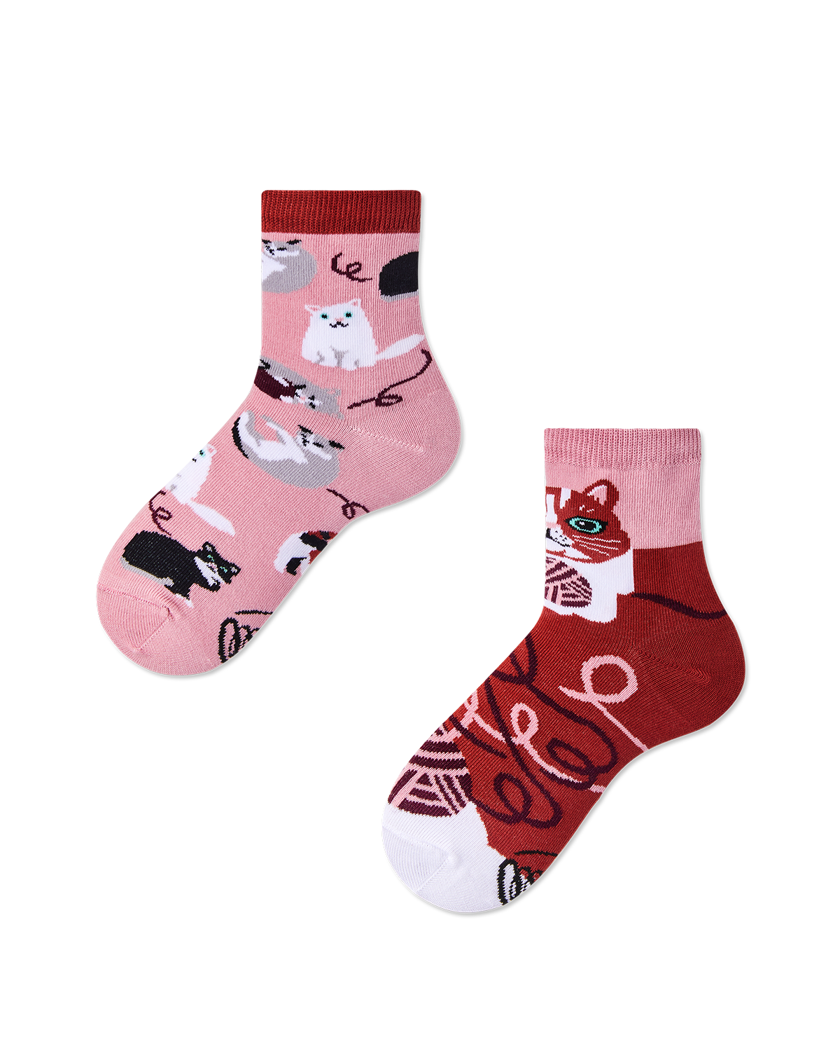 Katzen Kindersocken, Motivsocken für Kinder, Geschenkidee für Jungs und Mädchen.