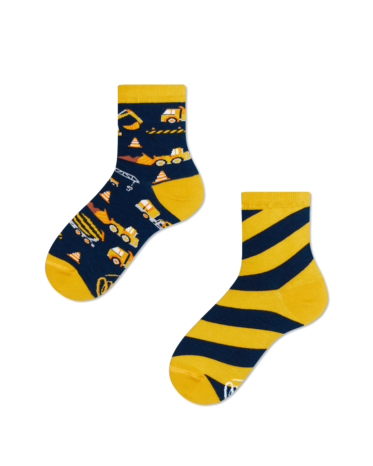 Bauarbeiter Kindersocken, Motivsocken für Kinder, Geschenkidee für Jungs und Mädchen.