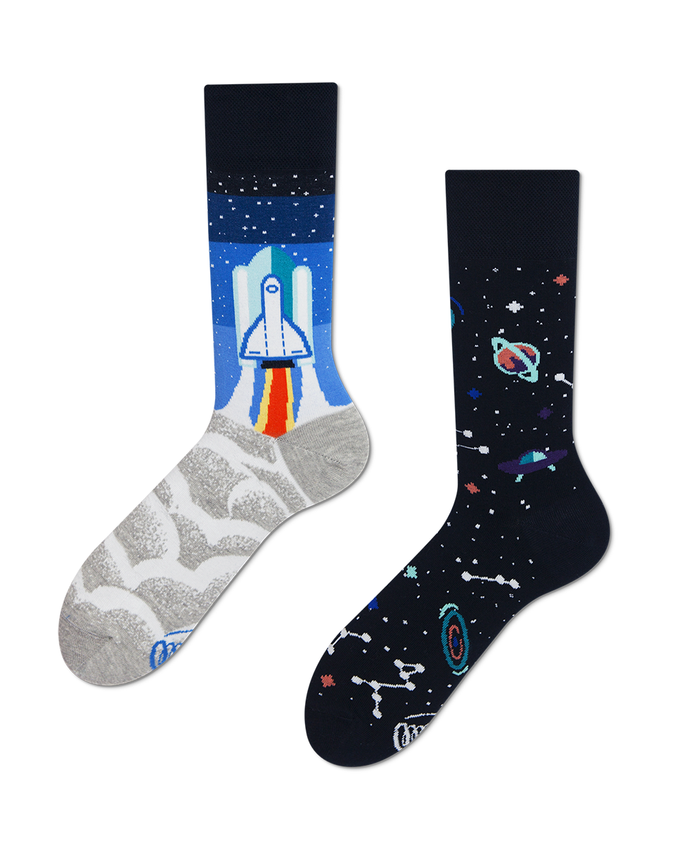 Space Shuttle Socken, Weltraum Socken, Motivsocken, Themensocken, Geschenkidee für Raumfahrer.