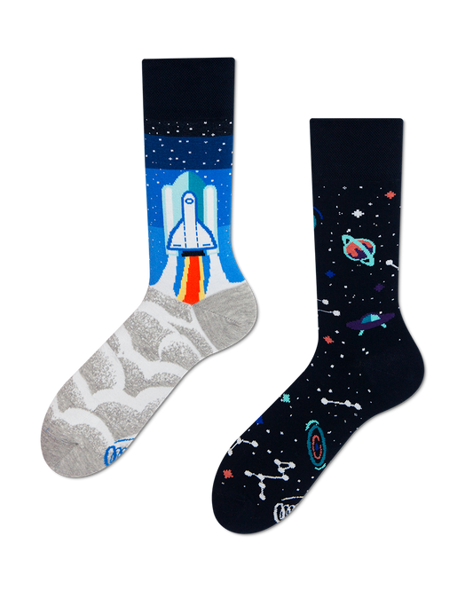 Space Shuttle Socken, Weltraum Socken, Motivsocken, Themensocken, Geschenkidee für Raumfahrer.