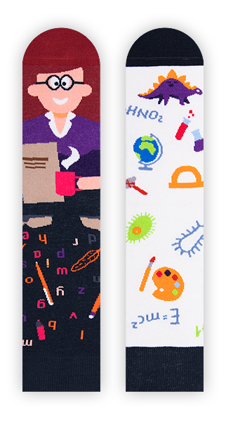 Lehrerin Socken, Motivsocken, Berufssocken, Themensocken, Geschenkidee für Lehrerin.