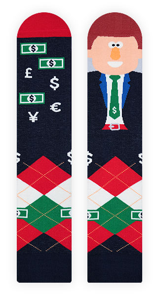 Bänker Socken, Dolla Socken, Motivsocken, Berufssocken, Themensocken, Geschenkidee für Bänker.
