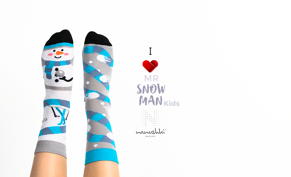 Kindersocken, Schneemann Socken für Kinder, Motivsocken für Kinder.