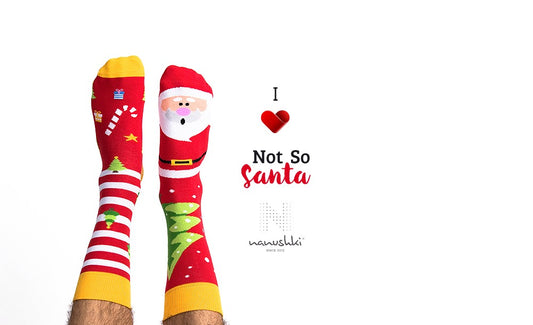 Weihnachtssocken, Weihnachtsmann Socken, Motivsocken, Geschenk zu Weihnachten.