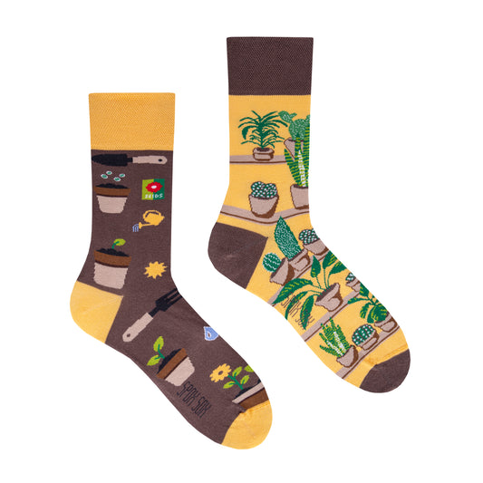 Pflanzen Socken, Gärtnerin Socken, Motivsocken, bunte Socken, Geschenkidee für Gärtnerin.