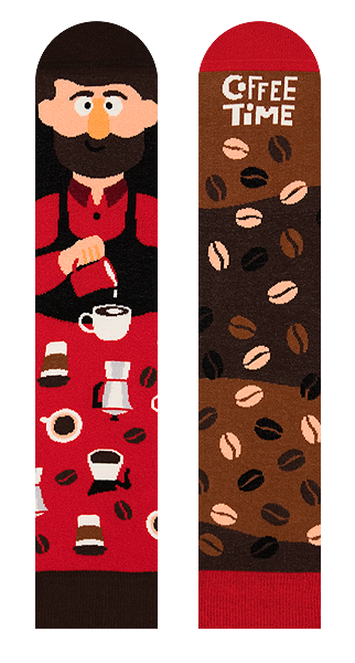 Kaffee Socken, Barista Socken, Motivsocken, Berufssocken, Themensocken, Geschenkidee für Barista.