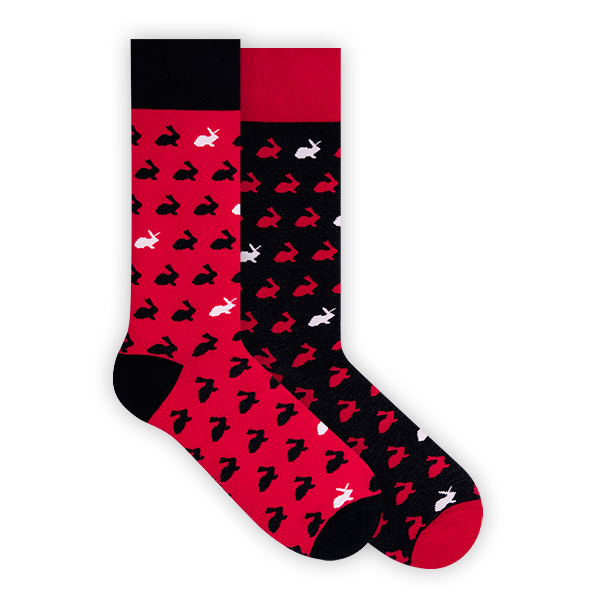 Hasen Socken, Play Boy Socken, Themensocken, Motivsocken, Partnersocken.