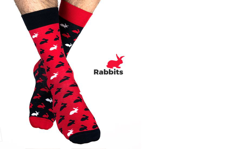 Hasen Socken, Play Boy Socken, Themensocken, Motivsocken, Partnersocken.