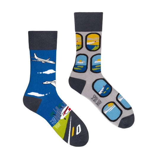 Flugzeug Socken, Piloten Socken, Motivsocken, bunte Socken, Geschenkidee für Piloten.