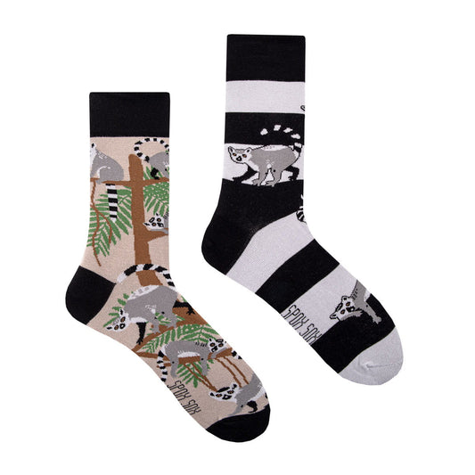 Lemuren Socken, Motivsocken, bunte Socken, Geschenkidee für Tierpfleger.