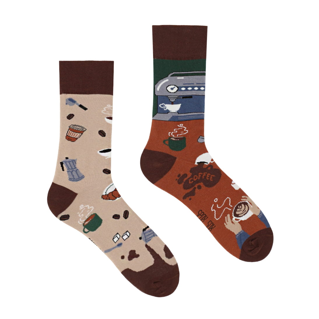 Kaffee Socken, Motivsocken, bunte Socken, Geschenkidee für Barista.