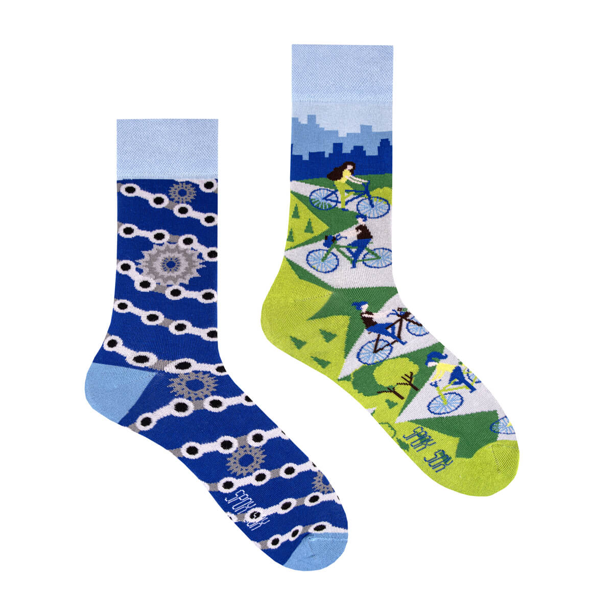 Fahrrad Socken, Motivsocken, bunte Socken, Geschenkidee für Fahrradfahrer.