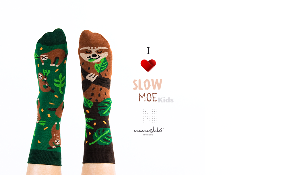 Kindersocken, Faultiere Socken für Kinder, Motivsocken für Kinder.