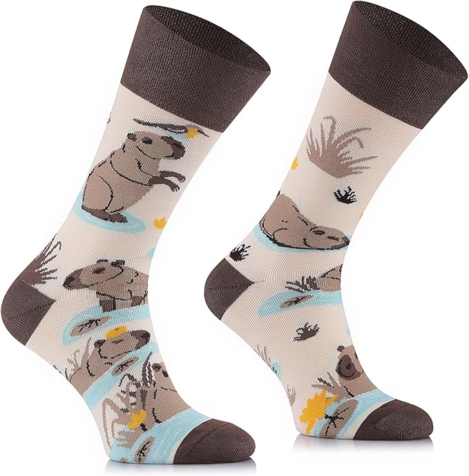 Capybara Socken, Wasserschwein Socken, Motivsocken, Themensocken, Geschenkidee für Tierpflegerin