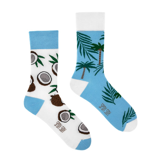 Kokosnuss Socken, Palmen Socken, Motivsocken, bunte Socken, Geschenkidee für Surferin.