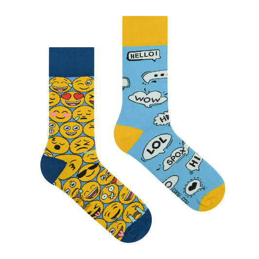Emoji Socken, Smiley Socken, Motivsocken, bunte Socken, Geschenkidee für den Freund.