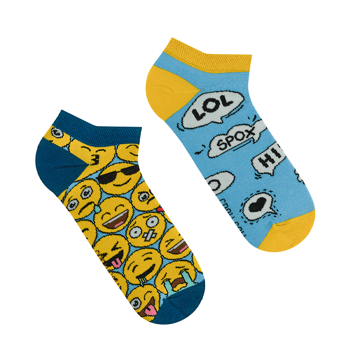 Sneakersocken, Emoji Sneakersocken, bute Sneakersocken, Sneakersocken mit Motiven.