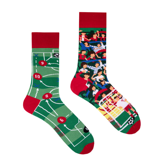 Fussball Socken, Motivsocken, bunte Socken, Geschenkidee für Fussballspieler.