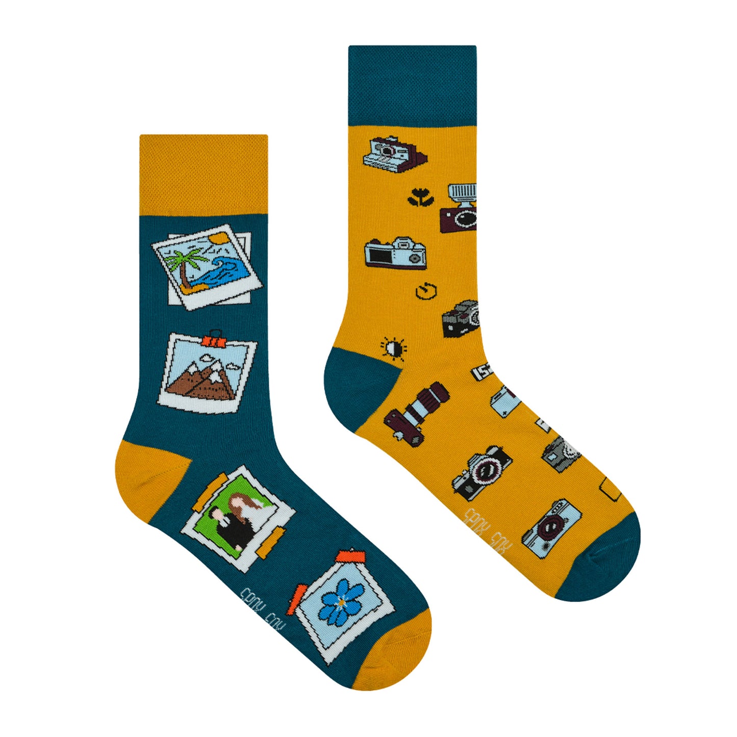 Retro Socken, Kamera Socken, Motivsocken, bunte Socken, Geschenkidee für Fotograf.